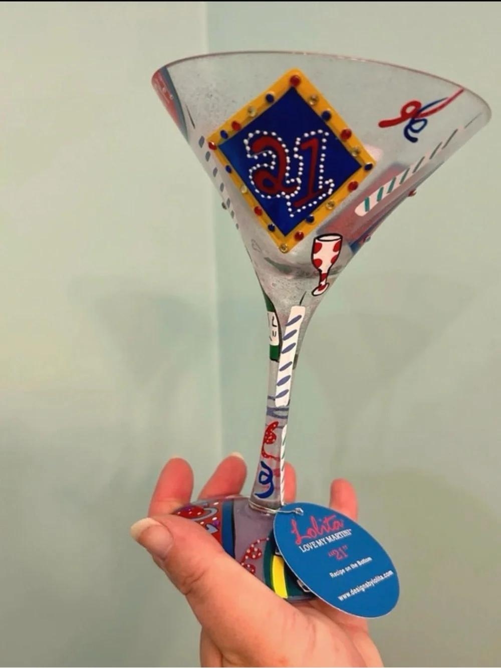 Lolita 21 Year Old Martini Glass for Birthday NWT